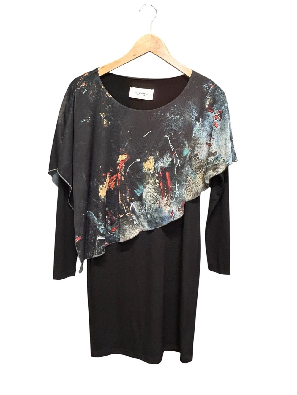 Le Galeriste Abstract Art Print Layered Dress Size XS